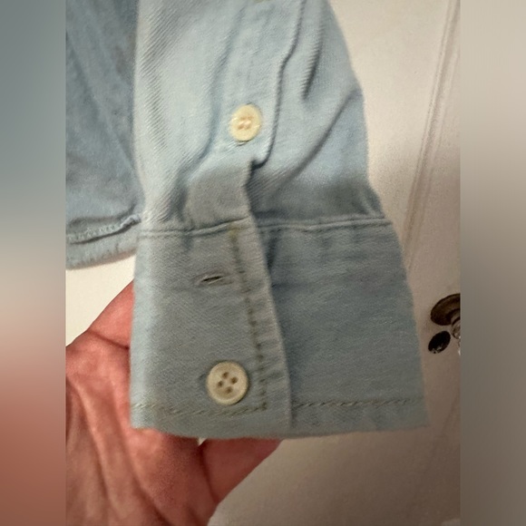 J Society blue chambray button-down with mandarin collar - Size M - Picture 2 of 9